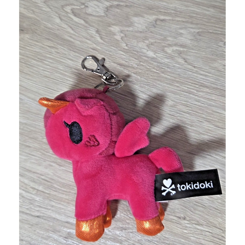 Tokidoki Peperino Aurora Spice Red Mini Plush Keychain Charm Clip On